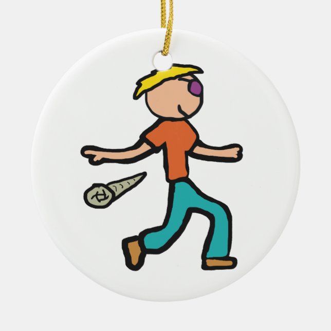 Mic Drop Ceramic Ornament (Front)