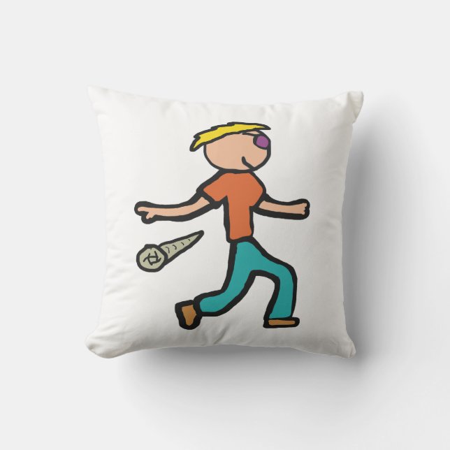Mic Drop Throw Pillow (Front)