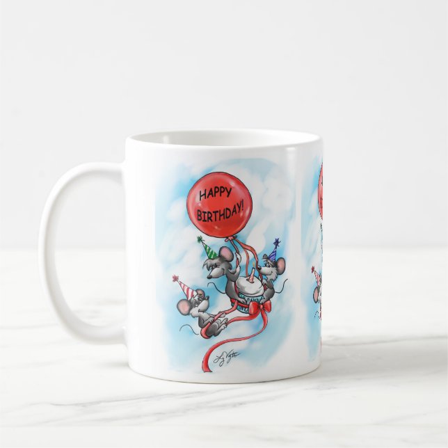 Mic, Mac and Moe’s Happy Birthday Celebration Coffee Mug (Left)