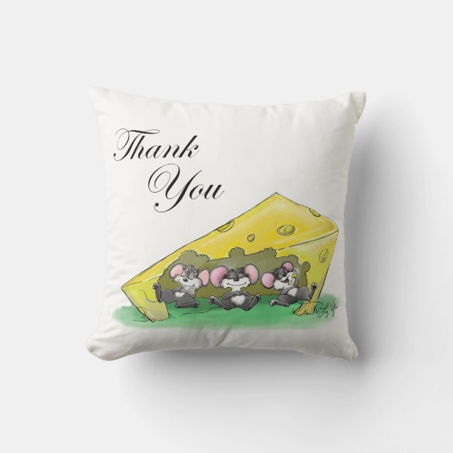 Mic, Mac and Moe's Feast Of Thanksgiving/Image Throw Pillow (Front)