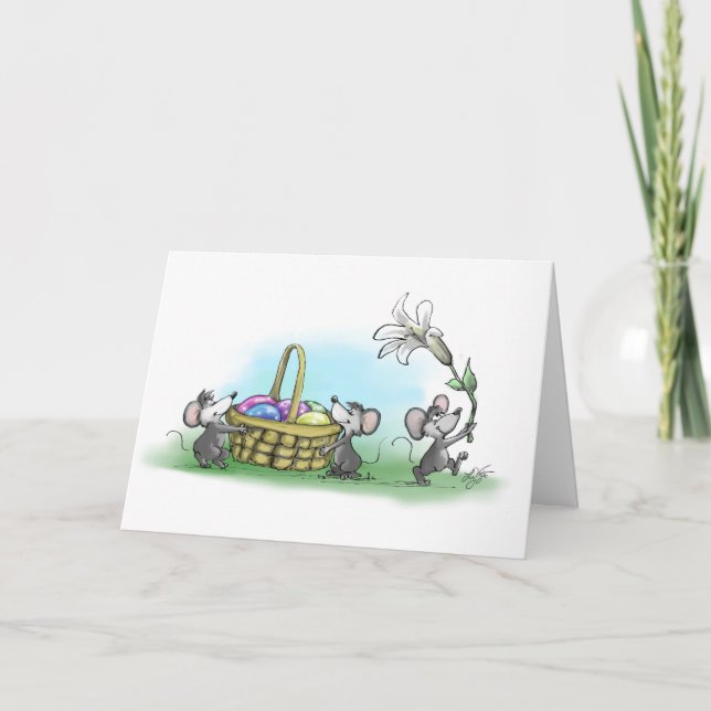 Mic, Mac and Moe's Happy Easter Card (Front)