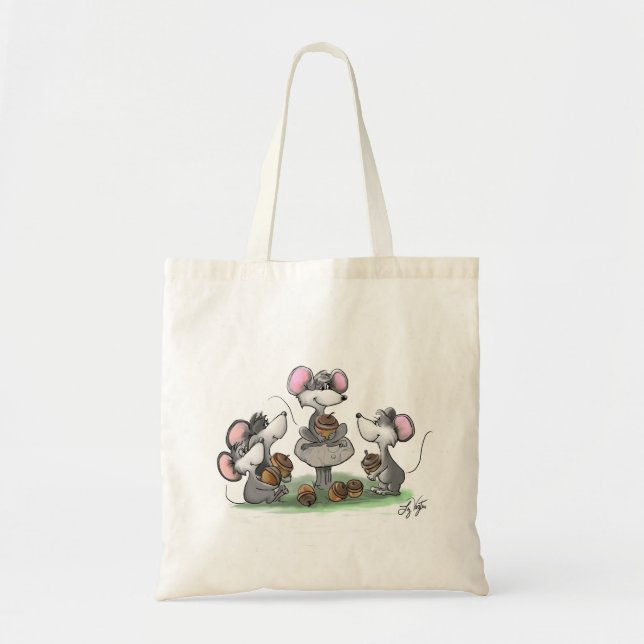 Mic, Mac and Moe's Happy Father's Day Illustration Tote Bag (Front)