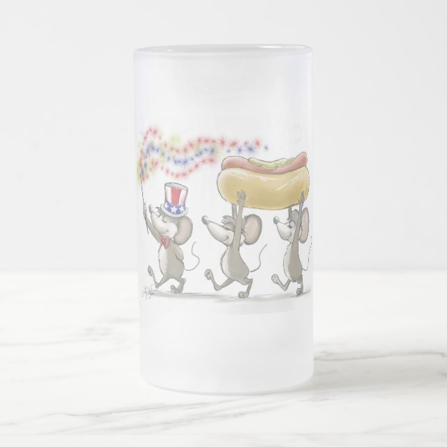 Mic, Mac & Moe's Happy 4th of July Frosted Mug (Center)