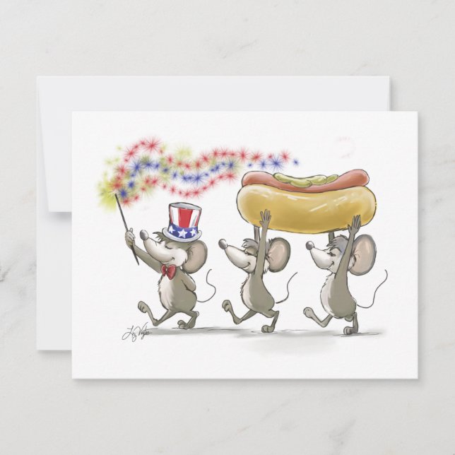 Mic, Mac & Moe's Happy 4th of July Invitations (Front)