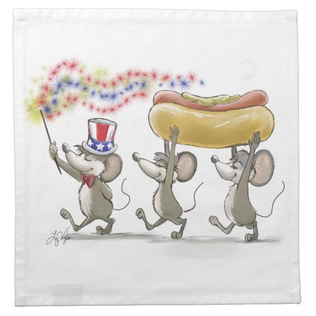 Mic, Mac & Moe's Happy 4th of July Napkins (Front)