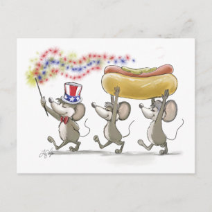 Mic, Mac & Moe's Happy 4th of July Postcard