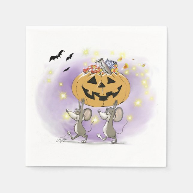 Mic & Mac's Happy Halloween Pumpkin Treats Napkins (Front)