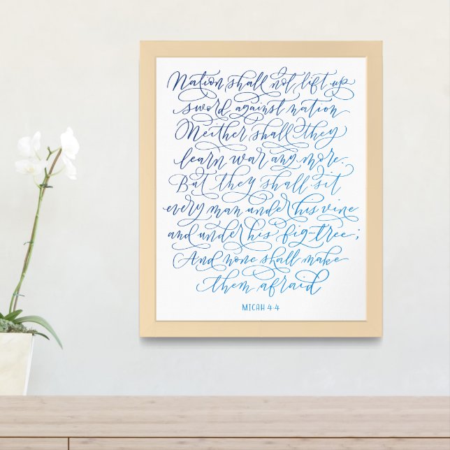 Micah 4:4 framed art