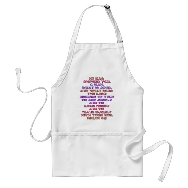 Micah 6:8 adult apron (Front)