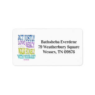 Micah 6:8 Colorful Scripture Address Labels