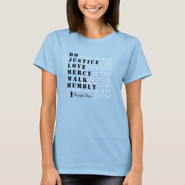 Micah 6:8 Hebrew women's t-shirt (Front)