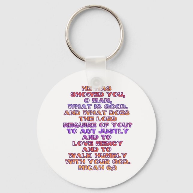 Micah 6:8 keychain (Front)