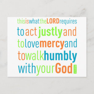 Micah 6:8 postcard