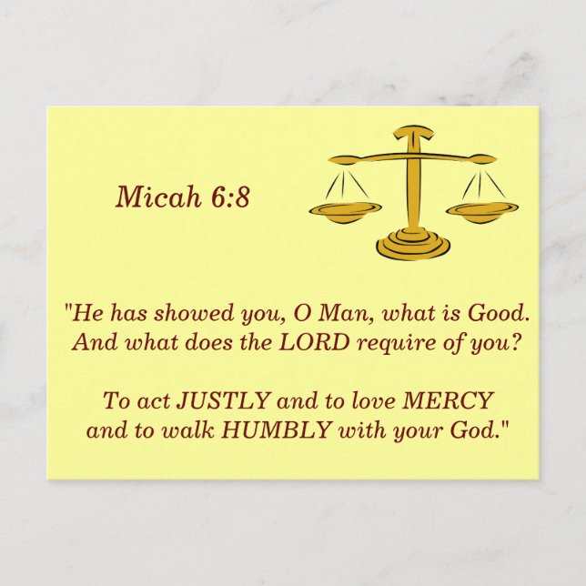 Micah 6 8 Scripture Memory Card (Front)