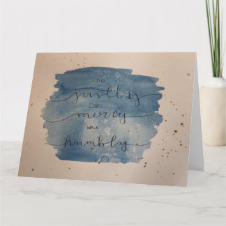 Micah 6:8 Watercolor Card - Blank Inside