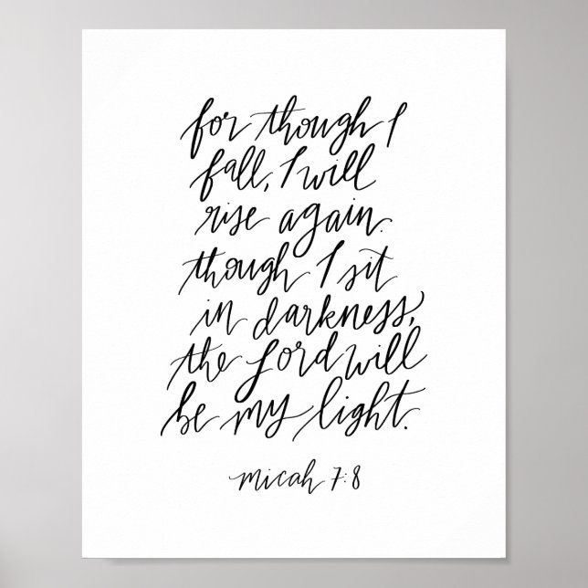 Micah 7:8 Handlettered Bible Verse Print (Front)