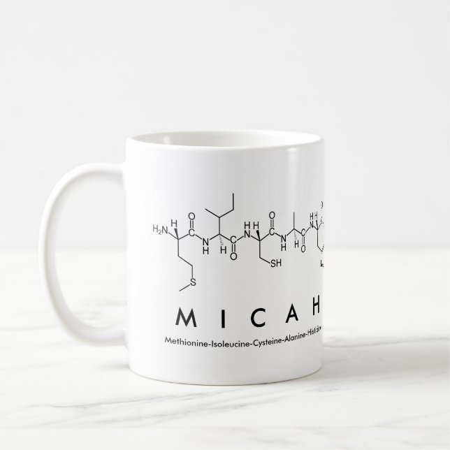 Micah peptide name mug (Left)