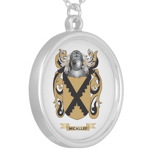 Micallef Coat of Arms (Family Crest) Silver Plated Necklace Zazzle