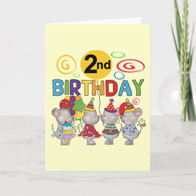 Mice 2nd Birthday T-shirts and Gifts Card (Front)