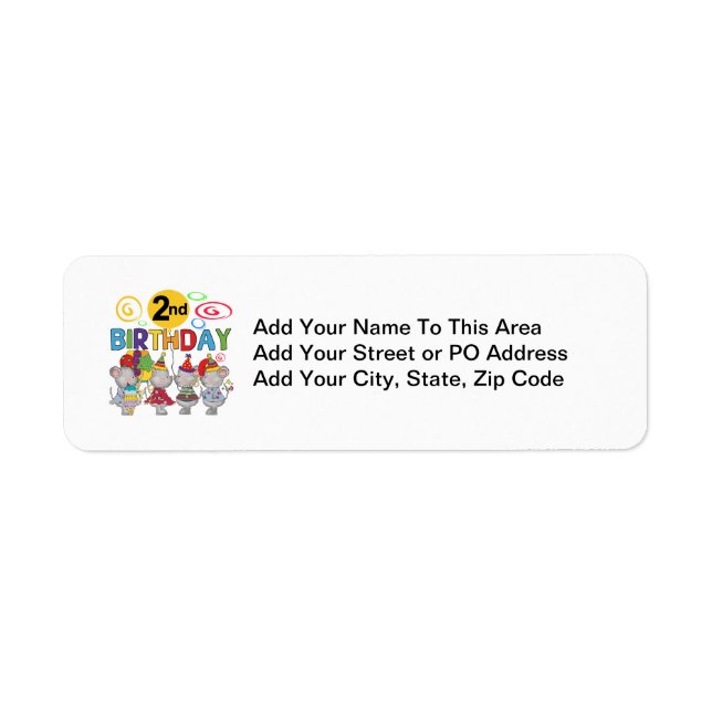 Mice 2nd Birthday T-shirts and Gifts Label (Front)