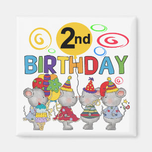 Mice 2nd Birthday T-shirts and Gifts Magnet