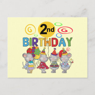 Mice 2nd Birthday T-shirts and Gifts Postcard