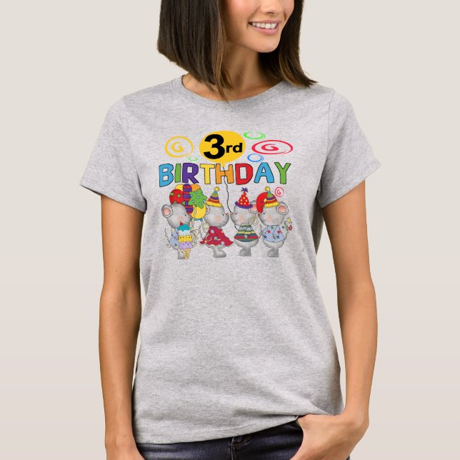 Mice 3rd Birthday T-shirts and Gifts (Front)