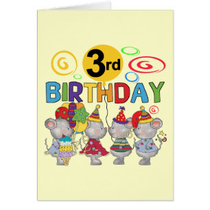 Mice 3rd Birthday T-shirts and Gifts Cards