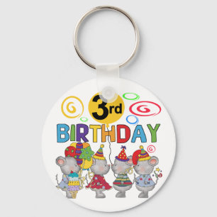 Mice 3rd Birthday T-shirts and Gifts Keychain