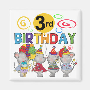 Mice 3rd Birthday T-shirts and Gifts Magnet