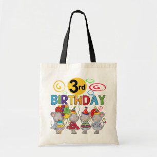 Mice 3rd Birthday T-shirts and Gifts Tote Bag
