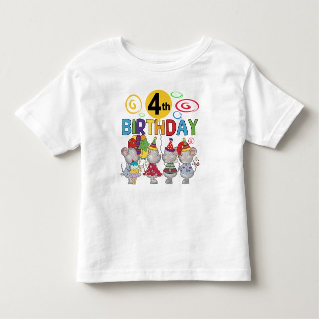 Mice 4th Birthday T-shirts and Gifts (Front)
