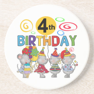 Mice 4th Birthday T-shirts and Gifts Coaster