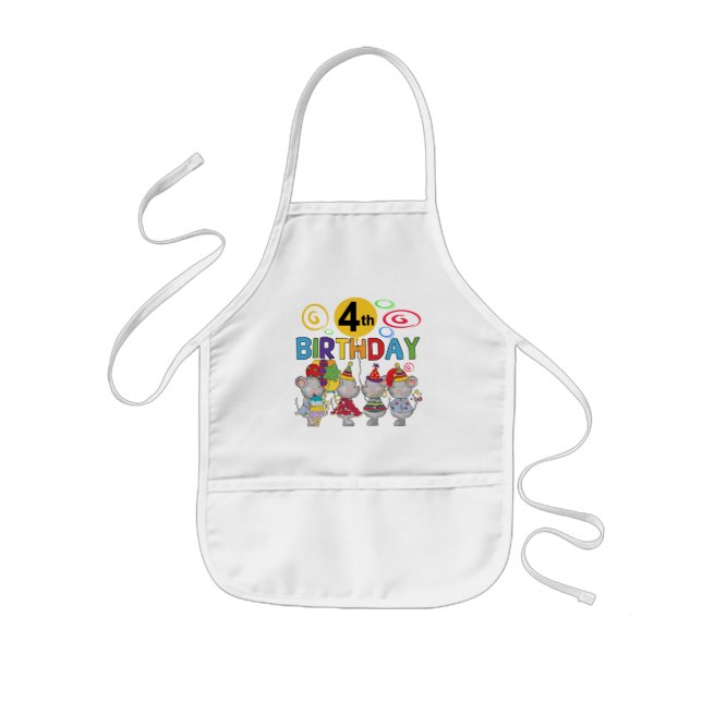 Mice 4th Birthday T-shirts and Gifts Kids' Apron (Front)