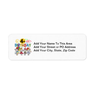 Mice 4th Birthday T-shirts and Gifts Label