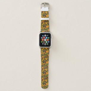 Mice and blackberries on yellow apple watch band