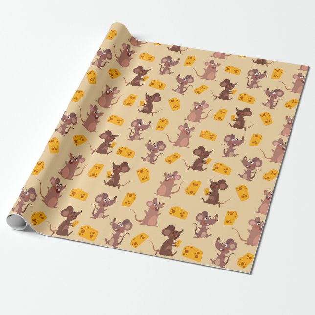 Mice and Cheese Wrapping Paper (Unrolled)
