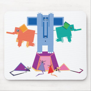 Mice and elephants mouse pad