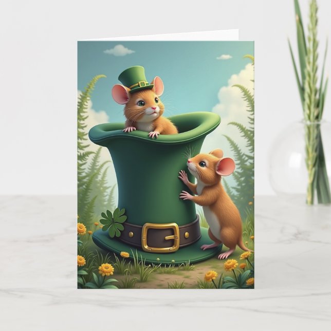 Mice And Hat St Patricks Day Card (Front)