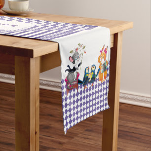 Mice and squirrels play a concert short table runner