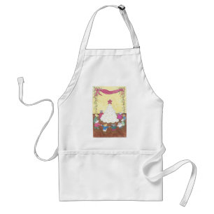 Mice around a Cheese Christmas Tree Adult Apron