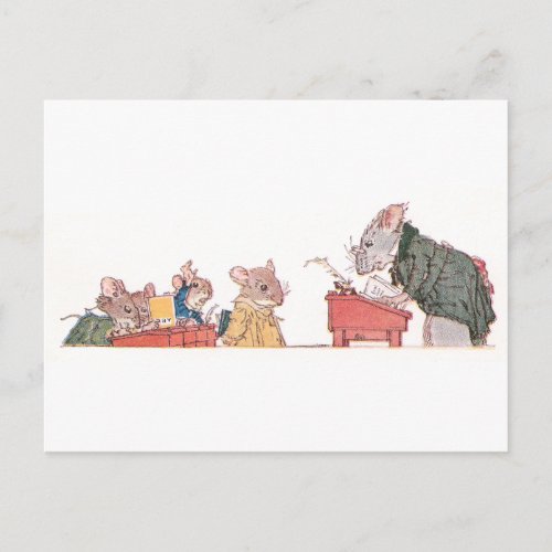 Mice at School Postcard