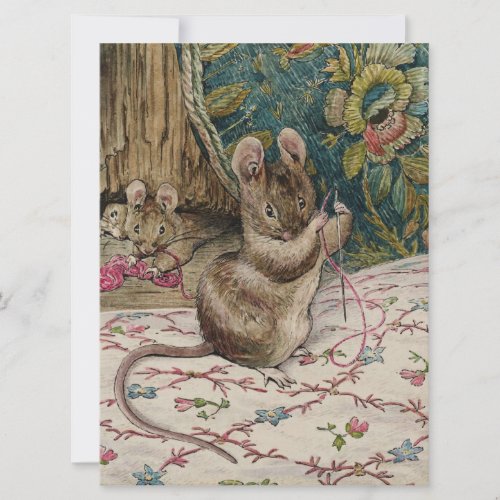Mice at Work Threading the Needle Beatrix Potter Card