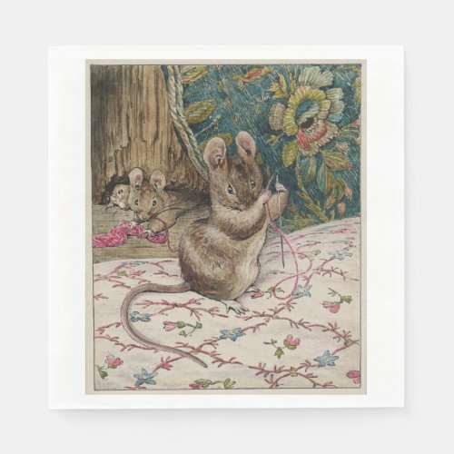 Mice at Work Threading the Needle Beatrix Potter Napkins