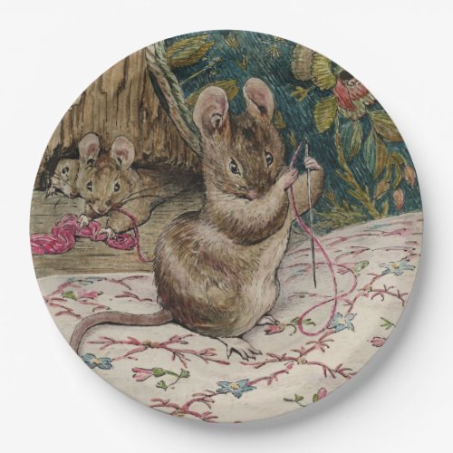 Mice at Work Threading the Needle Beatrix Potter Paper Plates