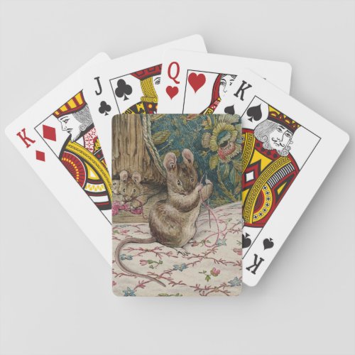 Mice at Work Threading the Needle Beatrix Potter Playing Cards