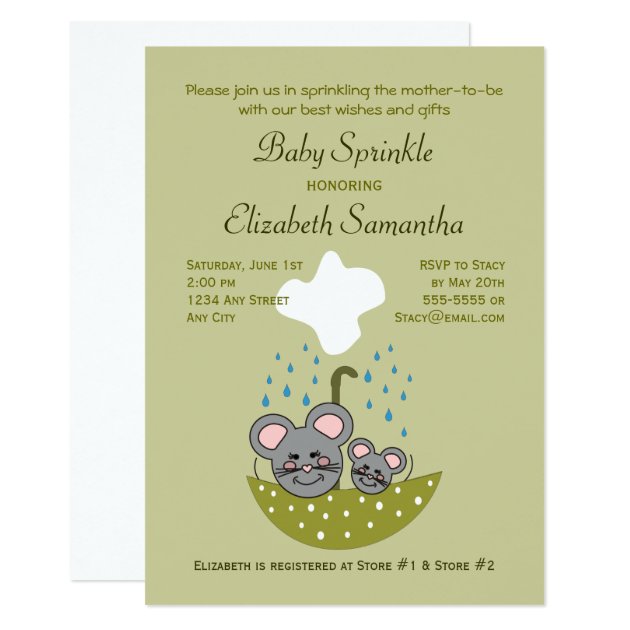 Mice Baby Sprinkle Invitation