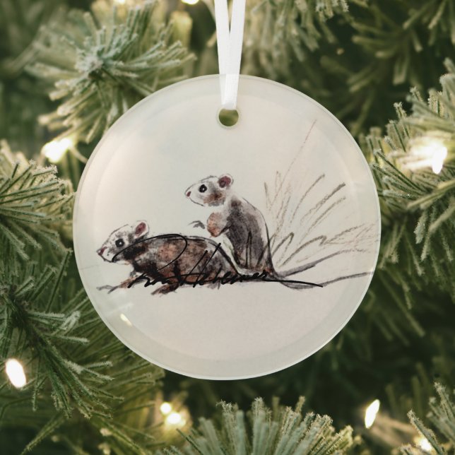 Mice by Hevener Glass Ornament (Insitu)