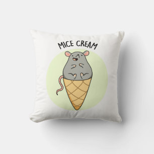 Mice Cream Funny Ice Cream Pun Throw Pillow