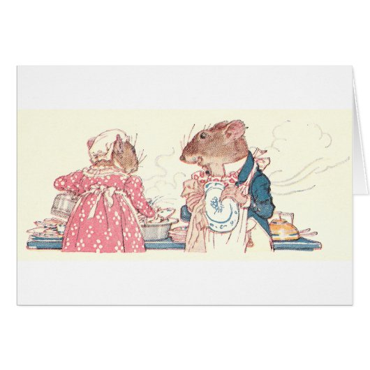 Mice Doing Dishes Cards (Front Horizontal)
